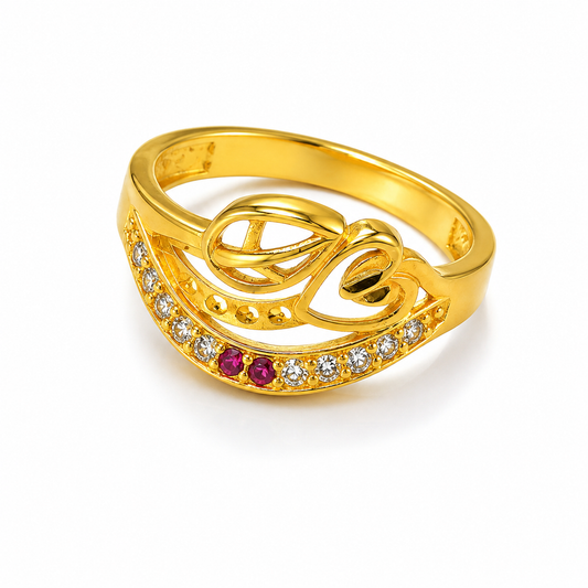 Royal Swirl Ruby Pavé Statement Ring