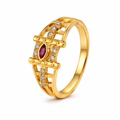 Imperial Ruby Baroque Statement Ring