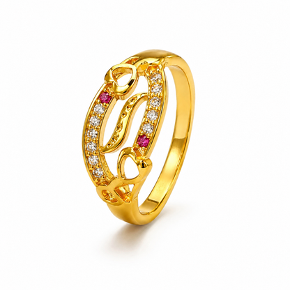 Dainty Heart Cutout Statement Ring