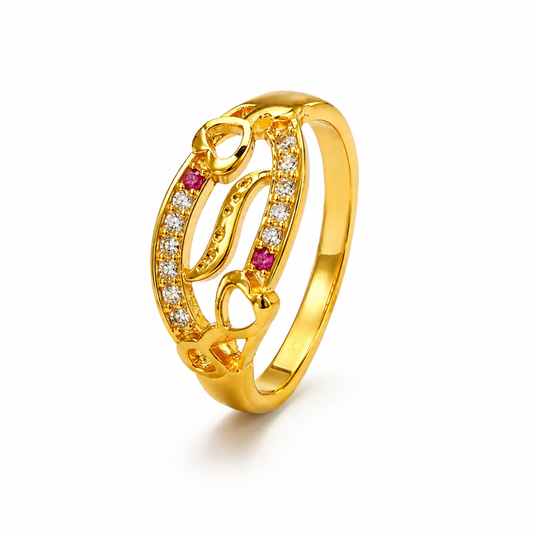 Dainty Heart Cutout Statement Ring