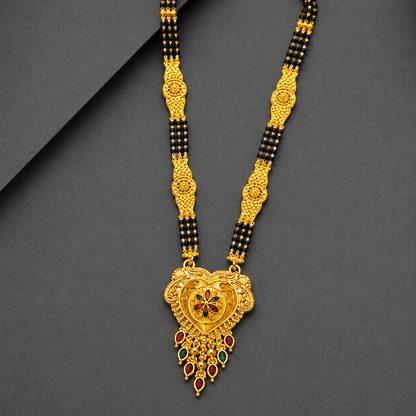 Premium Bridal Mangalsutra Necklace with Intricate Heart Design Pendant