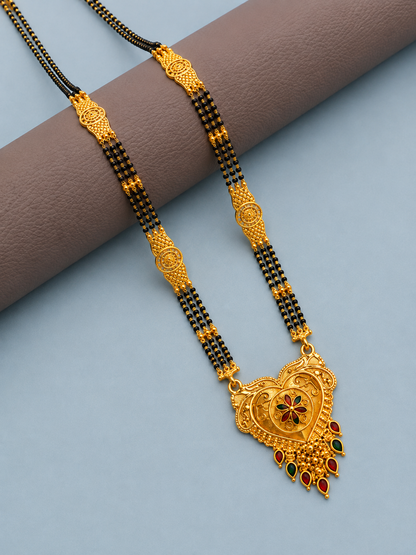 Premium Bridal Mangalsutra Necklace with Intricate Heart Design Pendant
