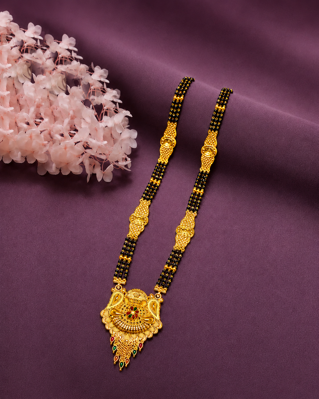 Premium Traditional Mangalsutra Necklace with Elegant Swan Design
