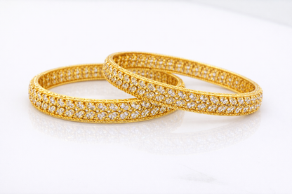 NuGold Trendy Diamond Cut Bangles For Women