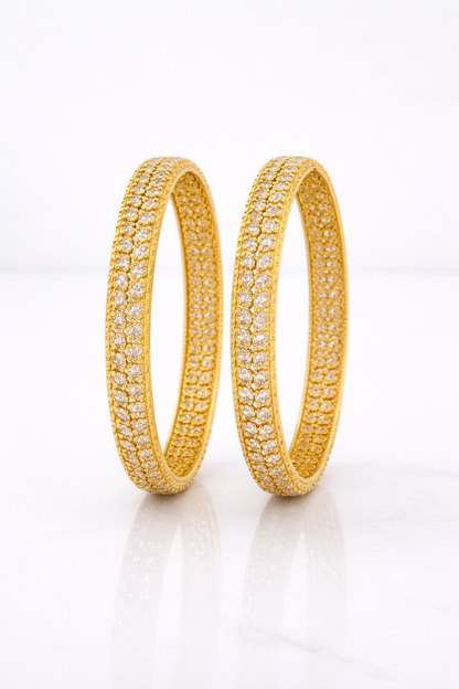 NuGold Trendy Diamond Cut Bangles For Women