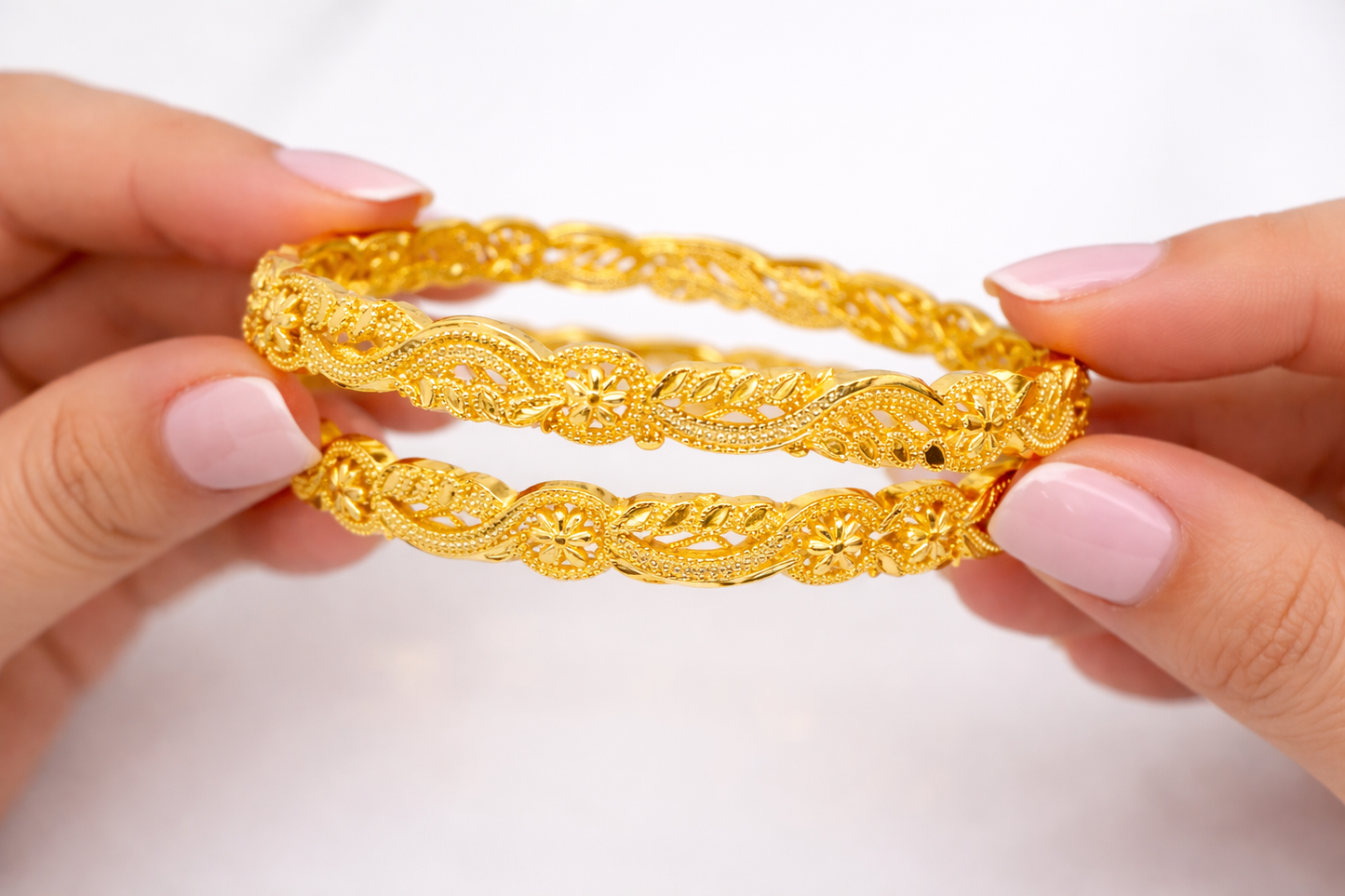 NuGold Trendy Floral Designer Bangles For Women