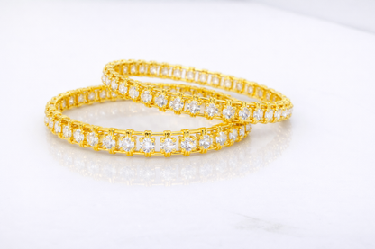 NuGold Trendy Stone Studded Bangles For Women