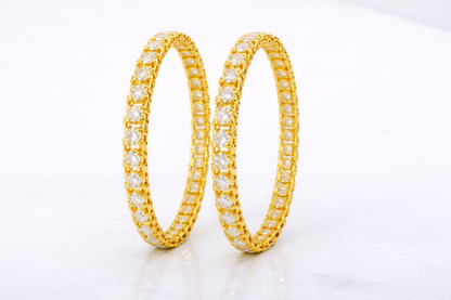 NuGold Trendy Stone Studded Bangles For Women