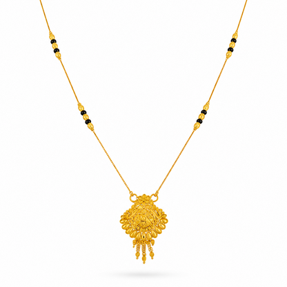 Traditional Mangalsutra with Black Beads & Heritage Pendant