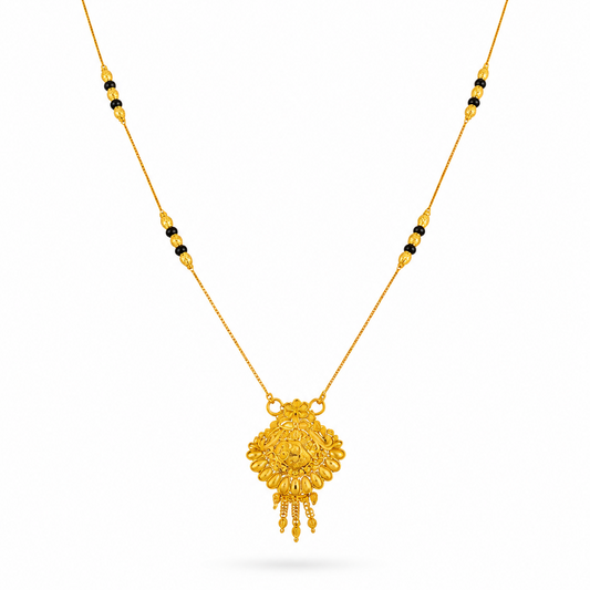 Traditional Mangalsutra with Black Beads & Heritage Pendant