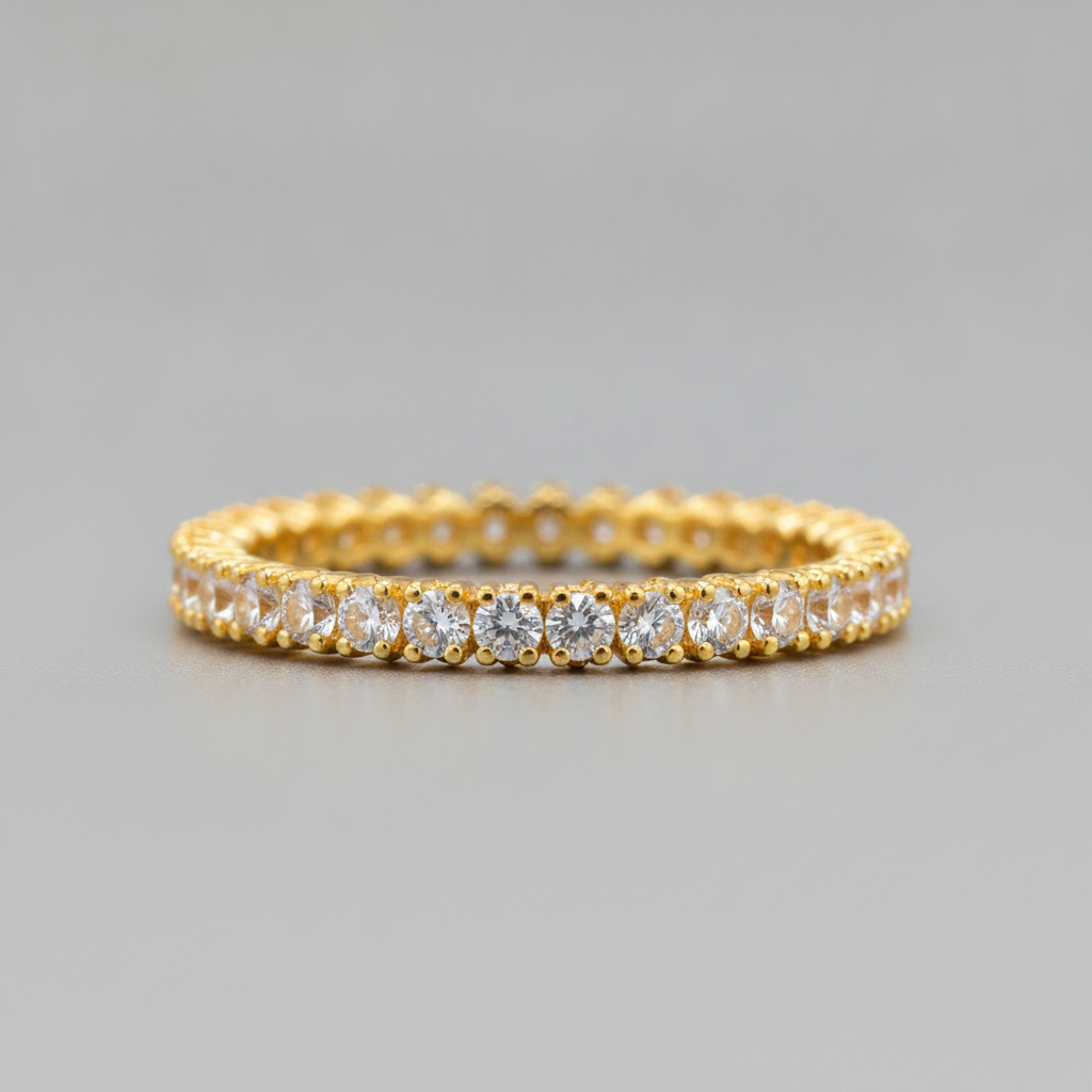 NUGOLD Full Eternity Cubic Zirconia Band Ring for Women
