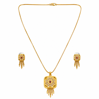 NUGOLD Signature Ruby Elegance Necklace & Earrings Set