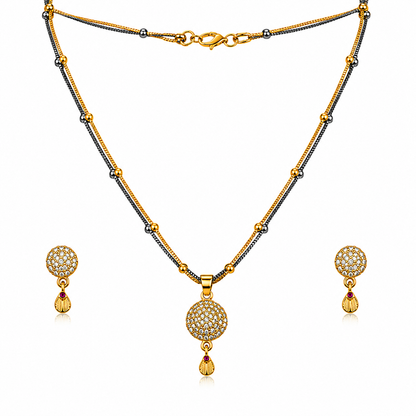 Royal Dazzle CZ Pendant Necklace Set