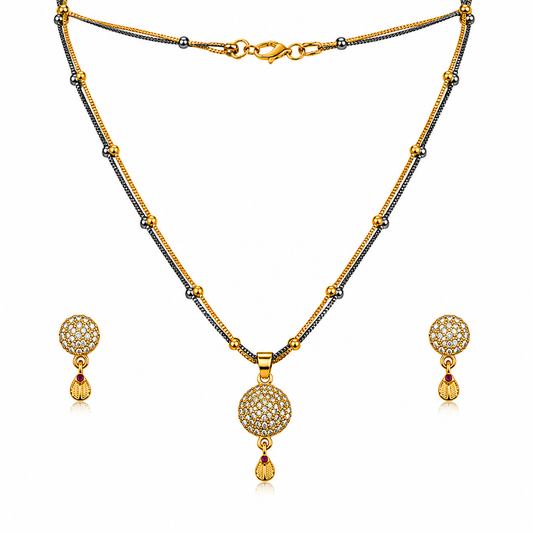 Royal Dazzle CZ Pendant Necklace Set