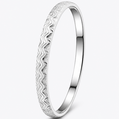 Classic 925 Sterling Silver Chevron Pattern Men's Kada