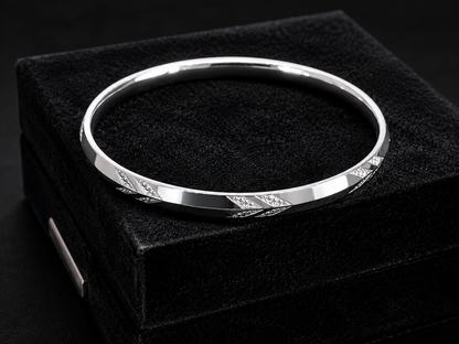 925 Sterling Silver Diamond-Cut Designer Kada for Men & Women