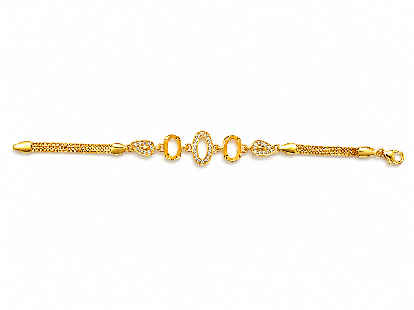 Premium Triple Oval CZ Link Bracelet for Women
