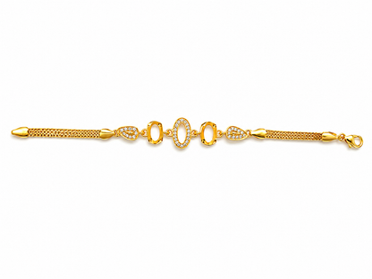 Premium Triple Oval CZ Link Bracelet for Women