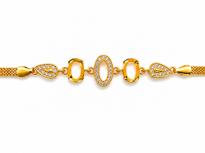Premium Triple Oval CZ Link Bracelet for Women