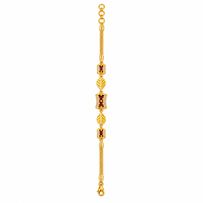 Imperial Ruby Baguette Link Bracelet for Women & Girls