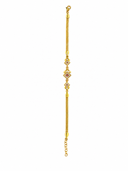 Elegant Square Crystal Gold Bracelet for Girls & Women
