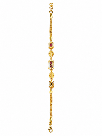Imperial Ruby Baguette Link Bracelet for Women & Girls