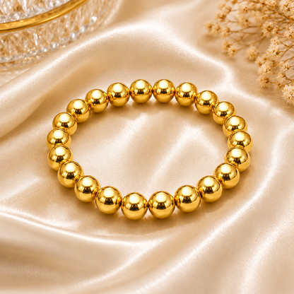 NUGOLD Premium Gold Beaded Bracelet for Girls & Women