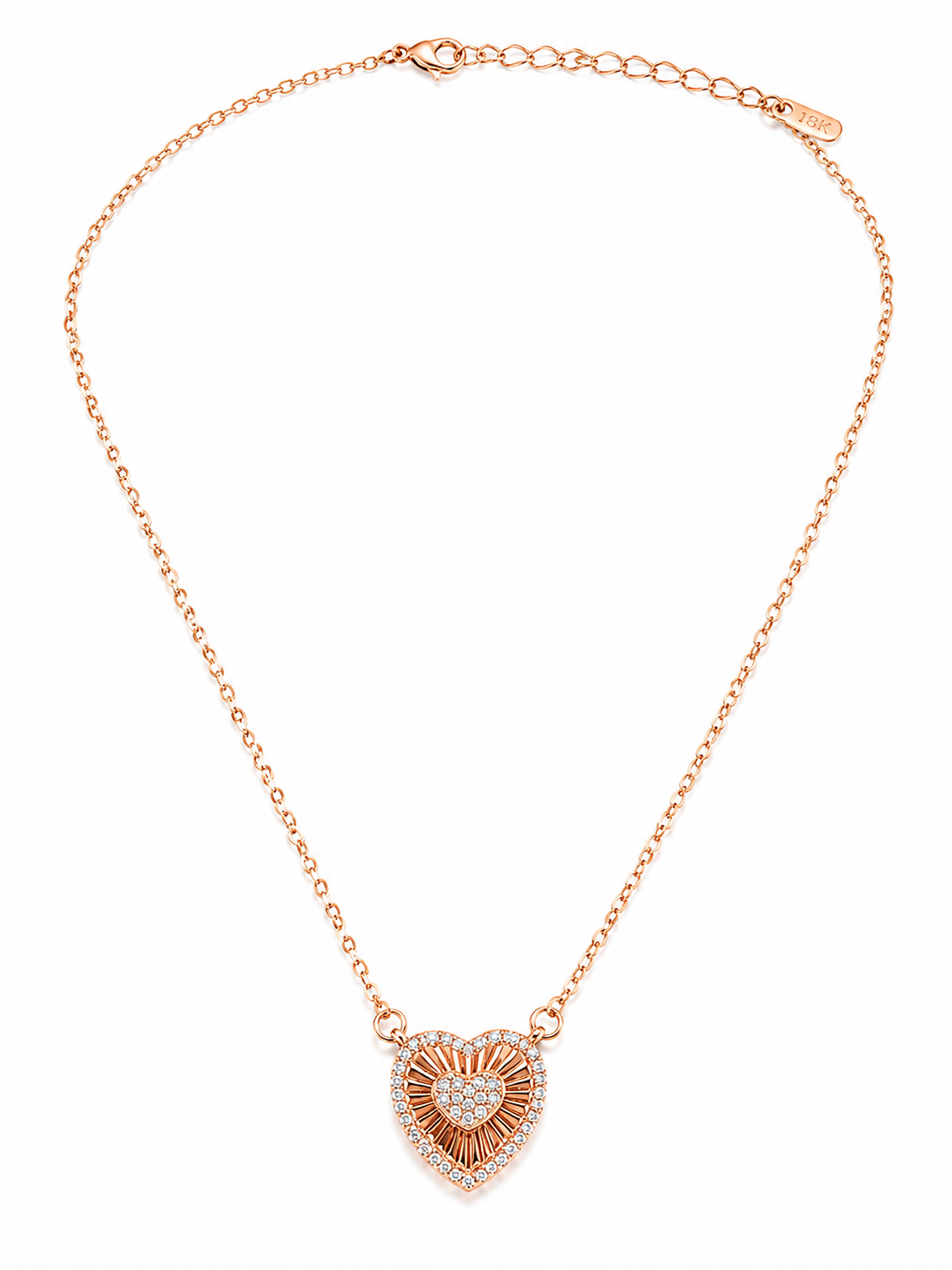 Romantic Rose Gold Heart Necklace for Women