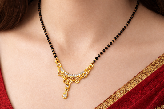 NuGold Mangalsutra With Stone Pendant