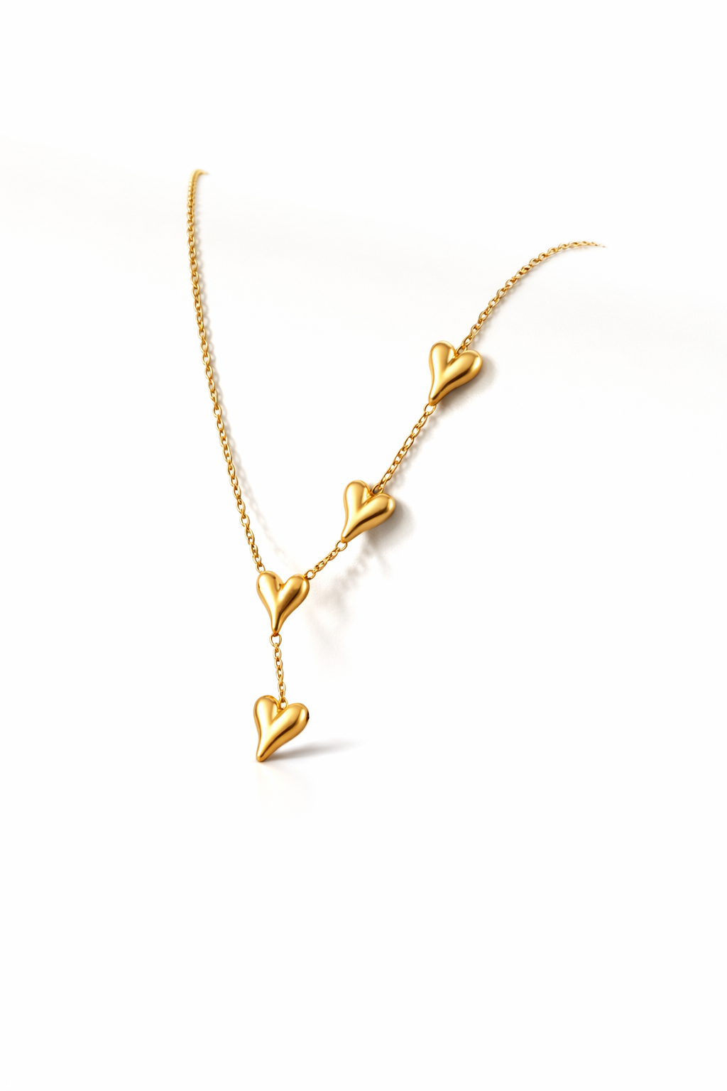 Elegant Gold Multi Heart Drop pendant Necklace
