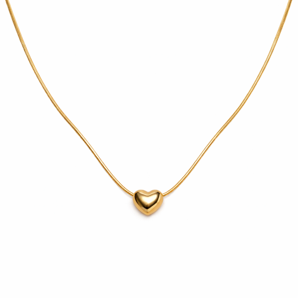 Elegant Gold Minimal Heart Pendant Necklace