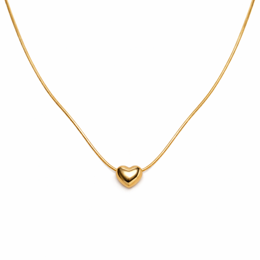 Elegant Gold Minimal Heart Pendant Necklace