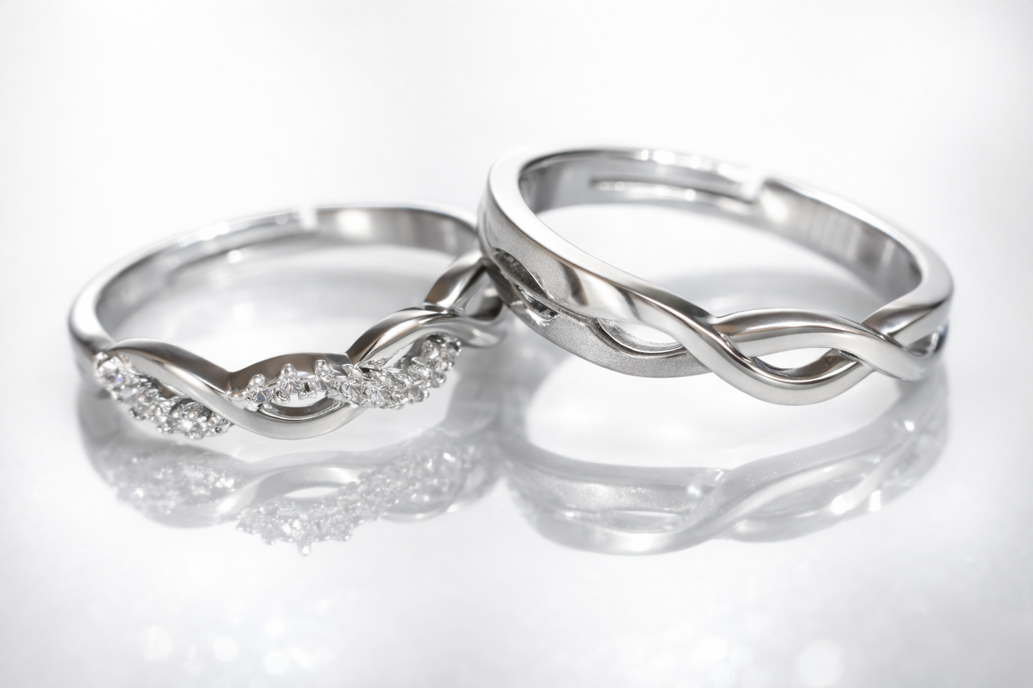 His & Hers Stainless Steel Infinity Couple Ring Set