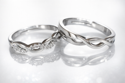His & Hers Stainless Steel Infinity Couple Ring Set