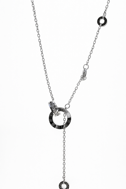 Elegant Silver Roman Ring Pendant Necklace