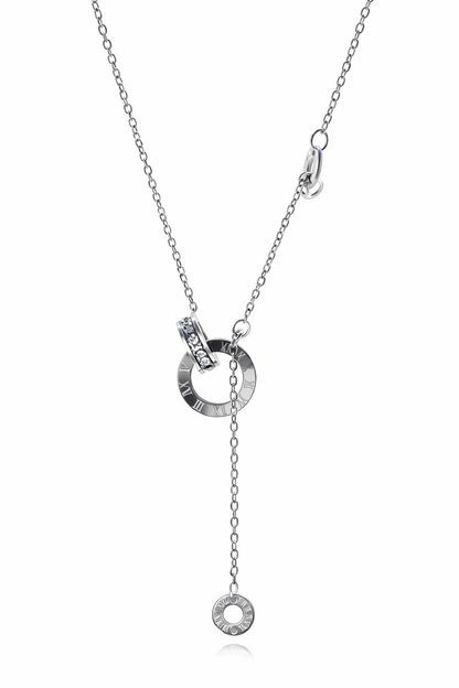Elegant Silver Roman Ring Pendant Necklace