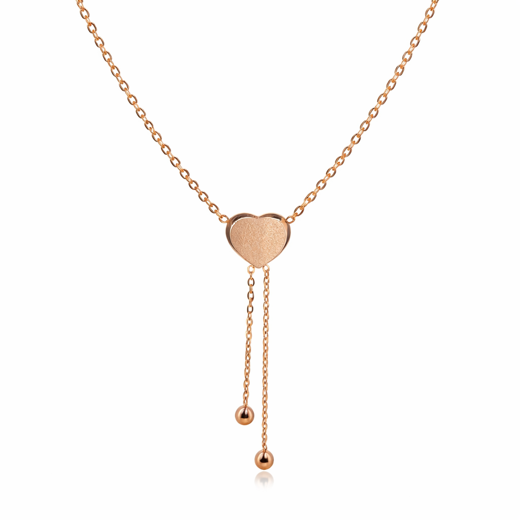 Elegant Rose Gold Heart Drop Pendant Necklace for Women