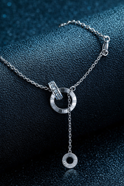 Elegant Silver Roman Ring Pendant Necklace