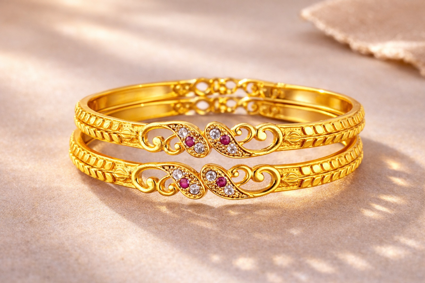 NuGold Stone Bangle For Women