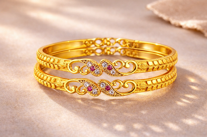 NuGold Stone Bangle For Women
