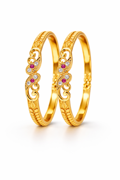NuGold Stone Bangle For Women