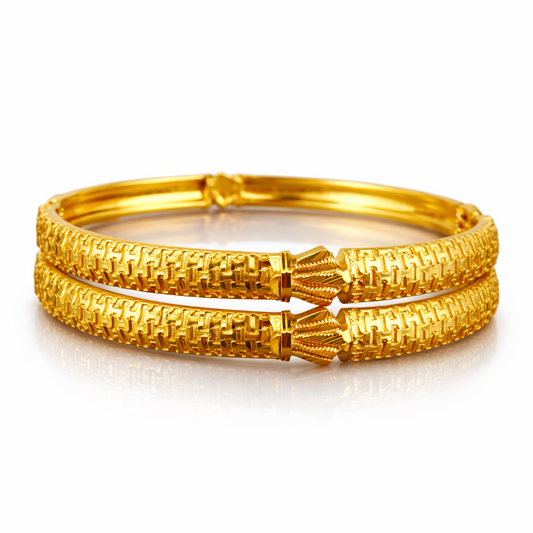 NuGold Designer Kada for Women Set of 2