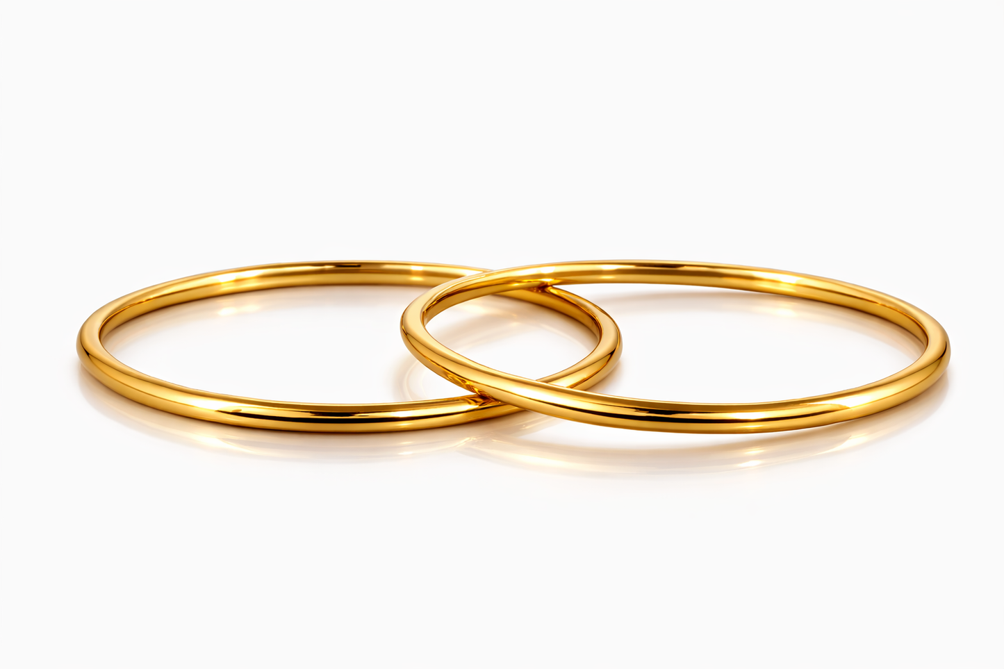 NuGold Plain Bangles Set For Women