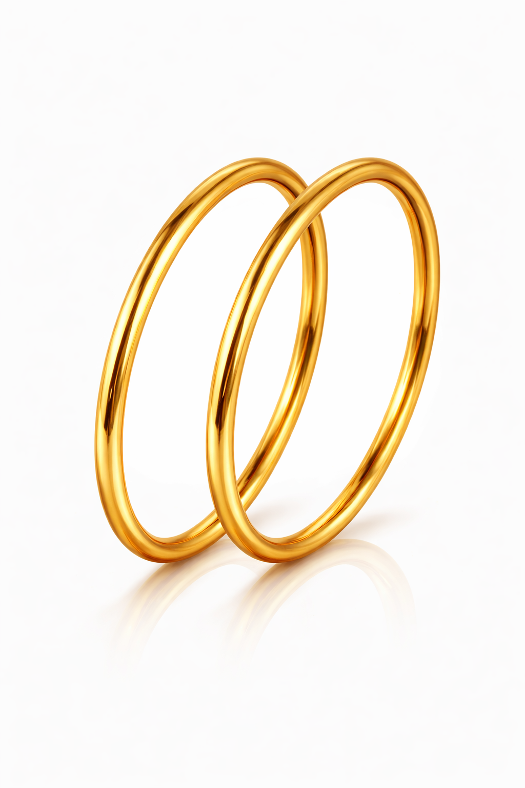 NuGold Plain Bangles Set For Women