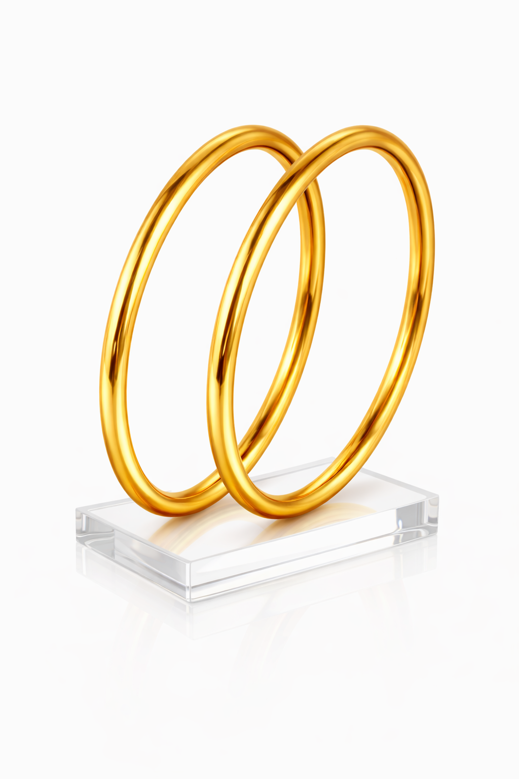 NuGold Plain Bangles Set For Women