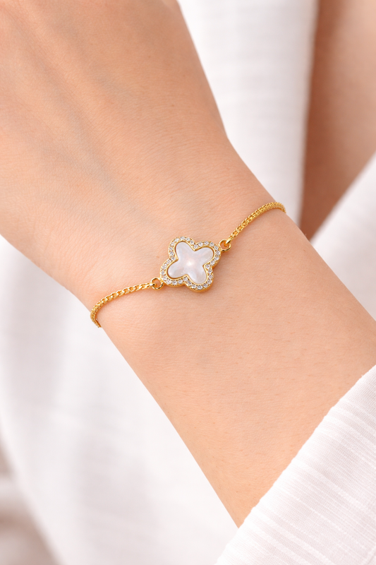 NuGold Plated Clover Bracelet for Women