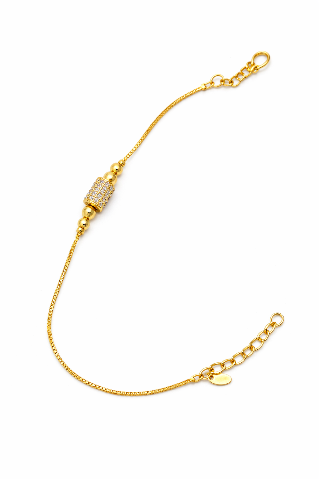 NuGold Plated Crystal Barrel Bracelet for Women