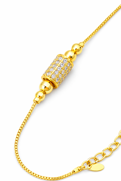 NuGold Plated Crystal Barrel Bracelet for Women