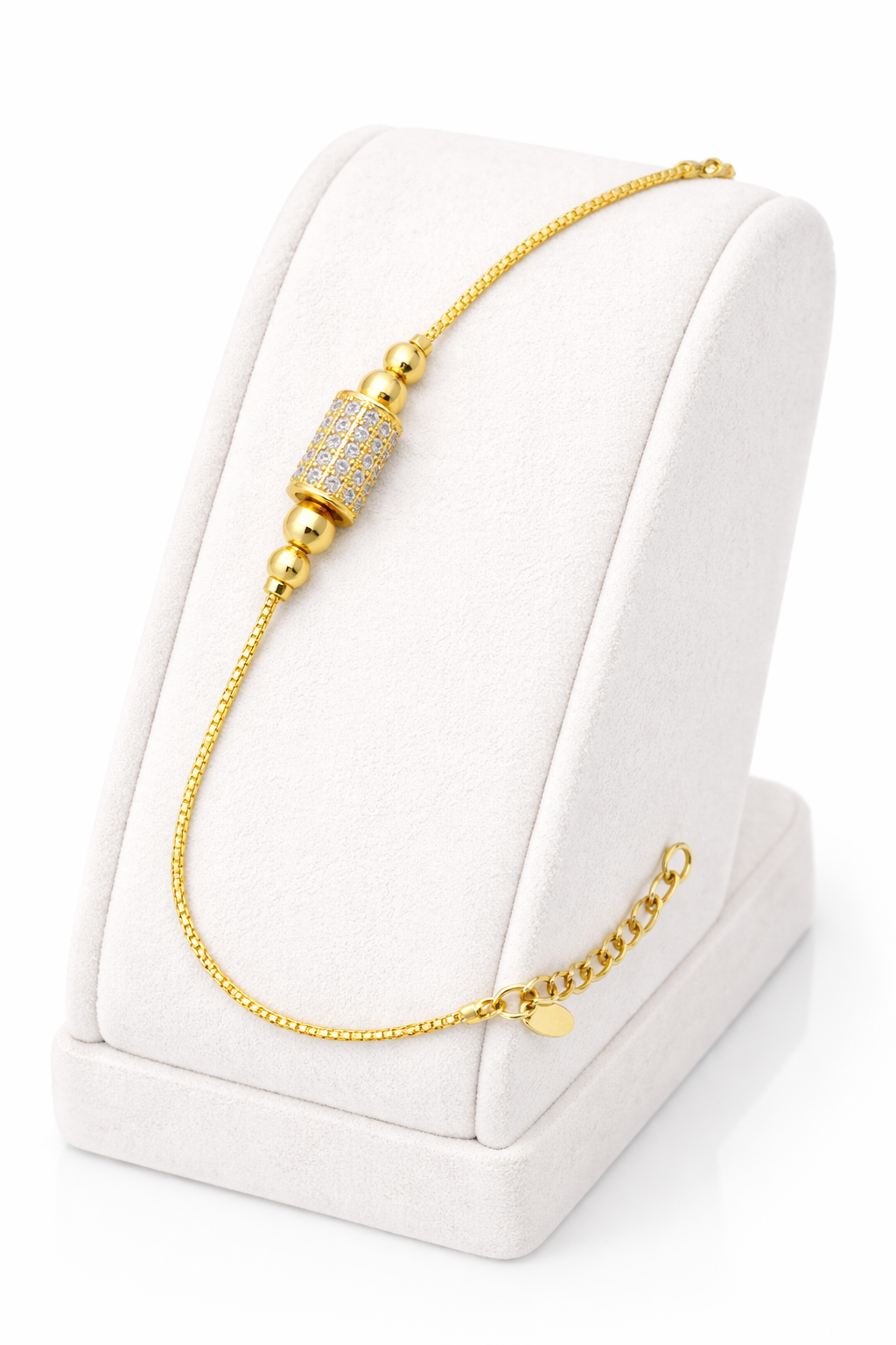 NuGold Plated Crystal Barrel Bracelet for Women