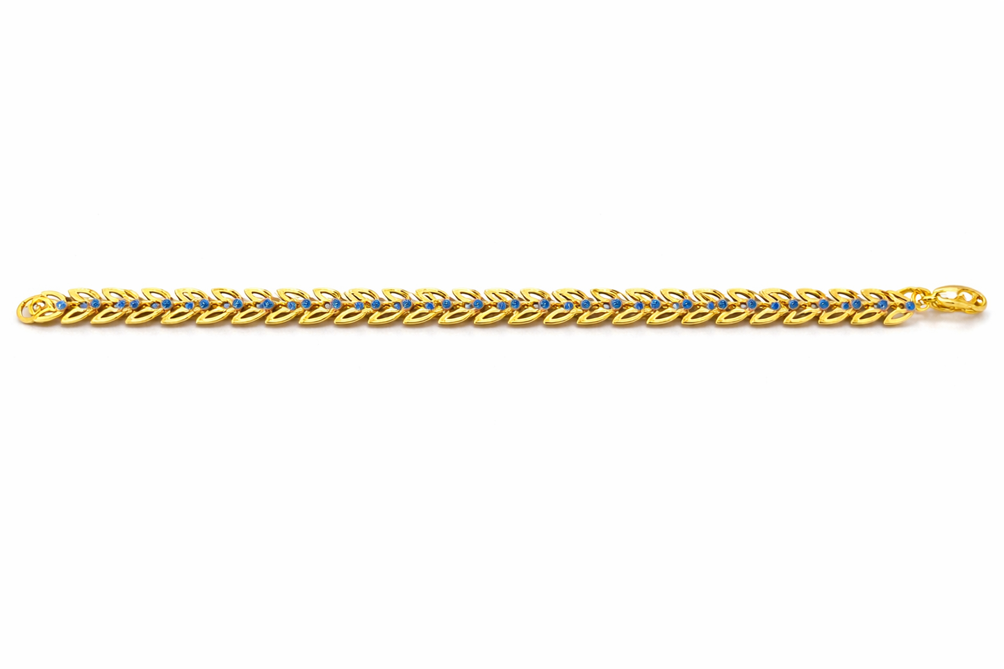 NuGold Blue Stone Leaf Bracelet for Women